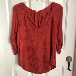 Anthropologie Tiny Top with Embroidered Front